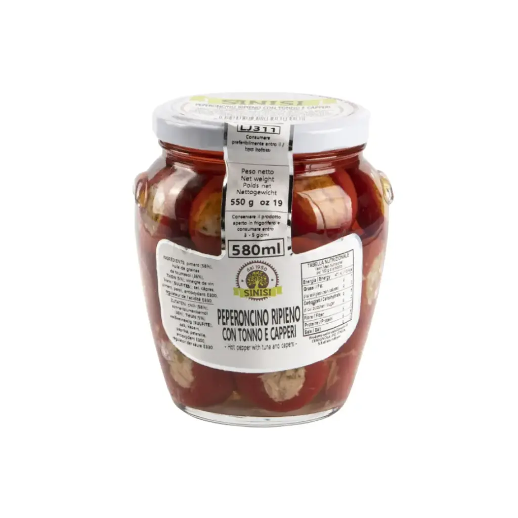 Sinisi Peppers Stuffed with Tuna and Capers 580g/Jar