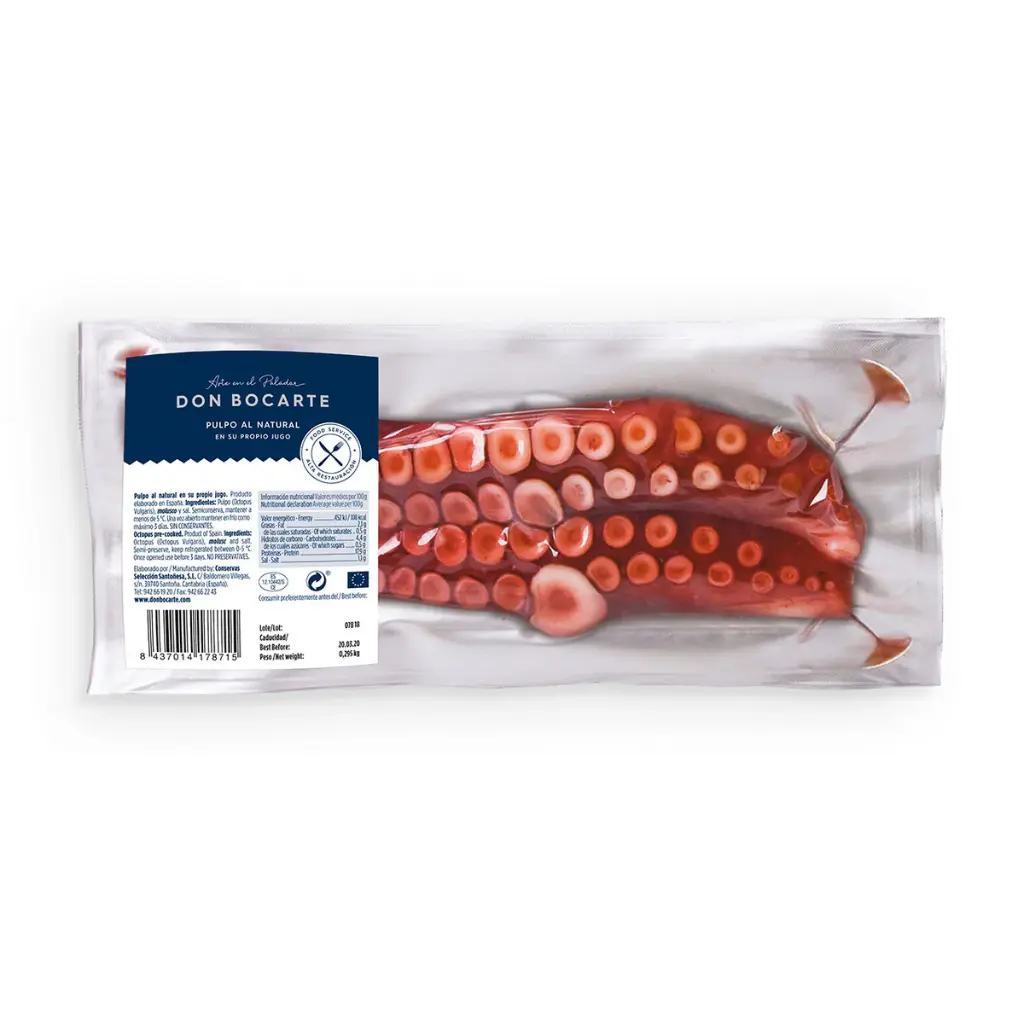 [CSF078] Don Bocarte Octopus Tentacles Cooked in Juice 2pcs/Pack